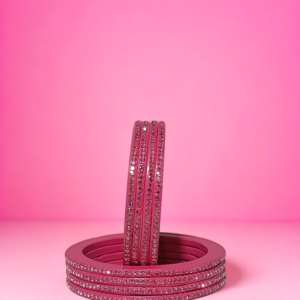 Handcrafted Pink Rajasthani Pure Lac Chudi - Premium Ethnic Bangles by TheVyapri